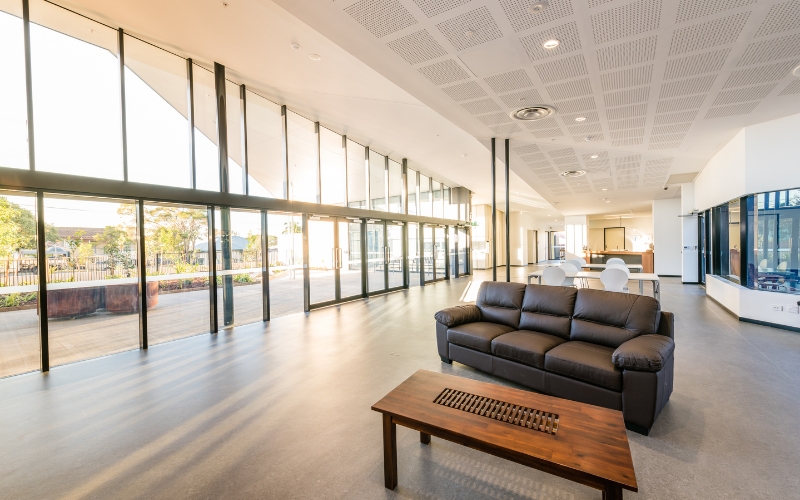 Light and bright communal area at Asher House, specialist disability accomodation