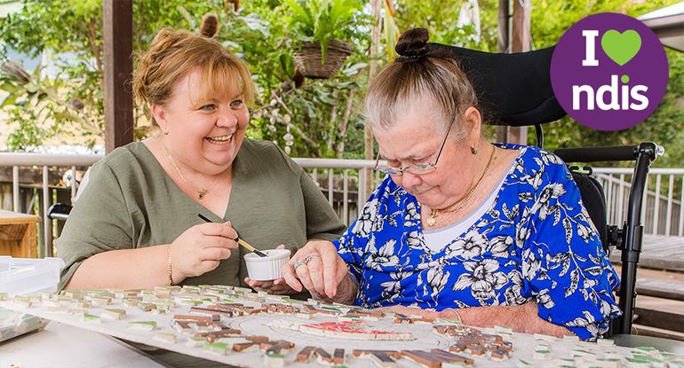 SDA lifestyle banner shows ladies doing craft on the balcony
