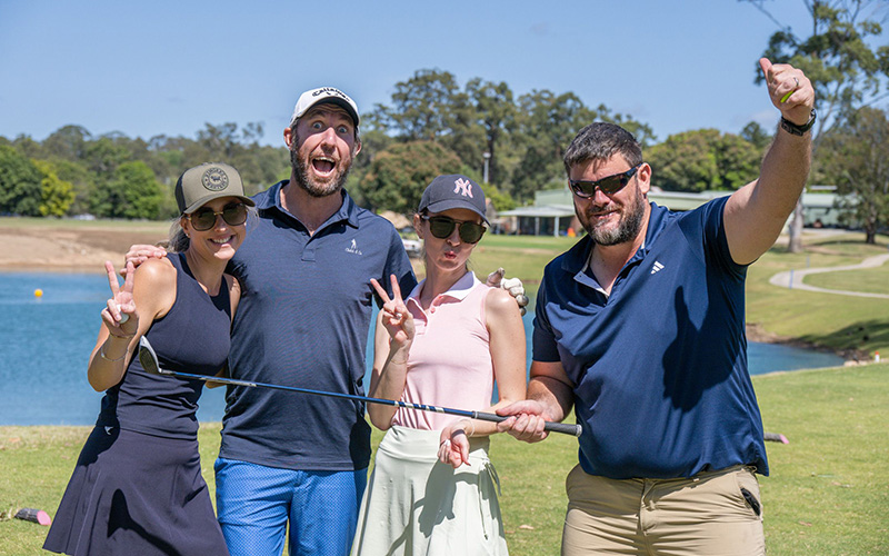 Team at Council of Qld Insurance Brokers golf day charity event