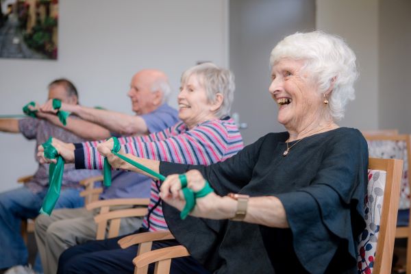 Exercise classes at Wesley Mission Queensland A group exercise class in one of our aged care communities