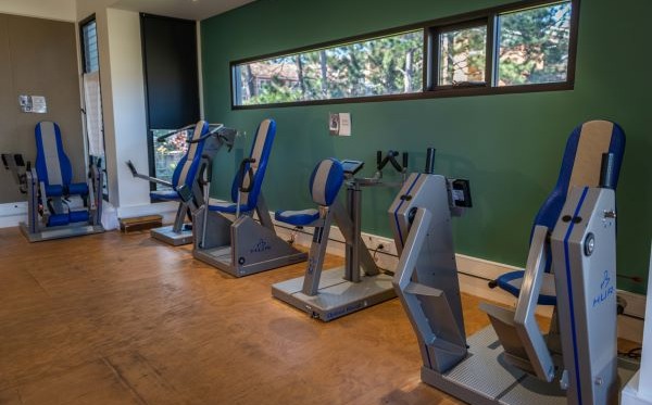 Gym equipment in room