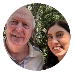 Home care client takes a selfie with his carer