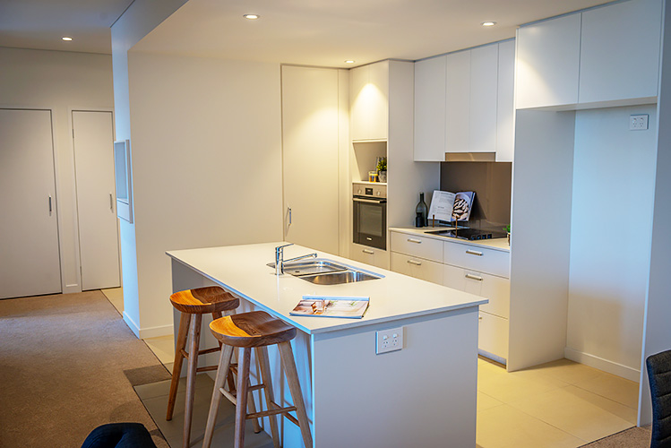 Open plan kitchen at Rosemount retirement apartment Open plan kitchen at Rosemount retirement apartment