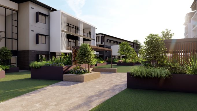 Exterior of Rosemount Retirement Community Building render