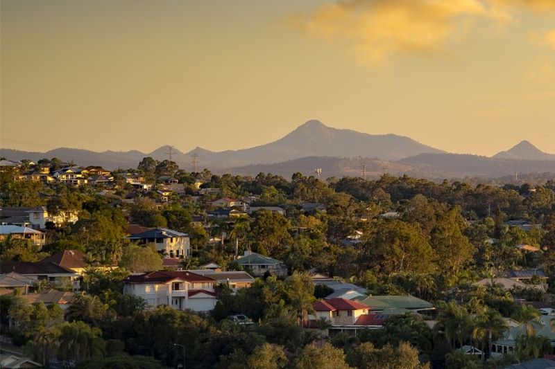 Stunning views of the ranges at Rosemount retirement village Views of ranges near Brisbane at sunset