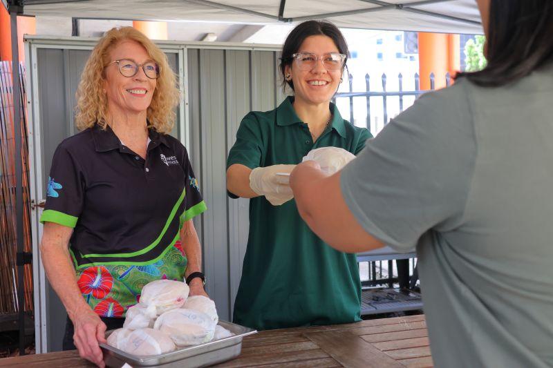 Brisbane Relief Hub volunteers at lunch time